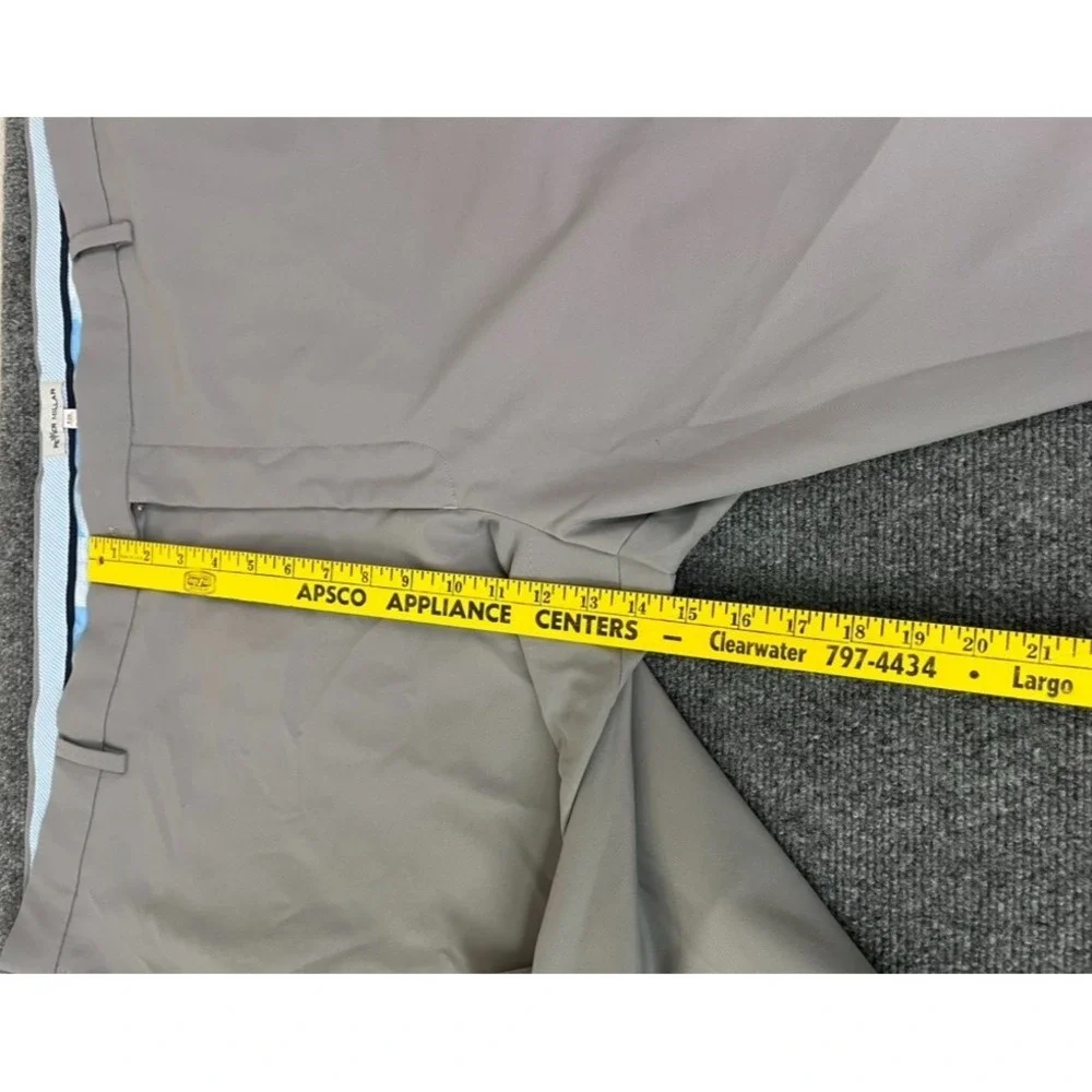 Peter Millar Chino‎ Pants Mens Straight Leg Polyester Gray High Rise Size 52 R